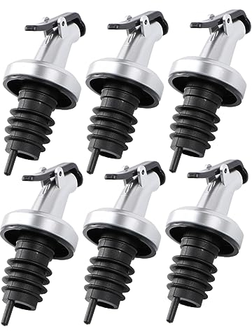 ABOOFAN 6pcs Oil Pourer Spout Stainless Steel Wine Spout Pourer for Kitchen Oil Liquor Bottle