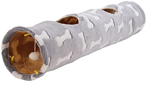 Kratzfestes Katzentunnel-Spielzeug, Wildleder-Katzentunnel, Indoor-Katzenspielröhrentunnel, hängender Ball, Guckloch, Knistergeräusch für Haustiere, Kaninchen, Kätzchen
