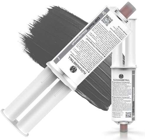 DIP-Tools - Pegamento de 25 ml de metal líquido de 2 componentes, extrafuerte, adhesivo de resina epoxi 2 K, de dos componentes, resistente al agua, para metales, madera, plásticos, piedra y más (5