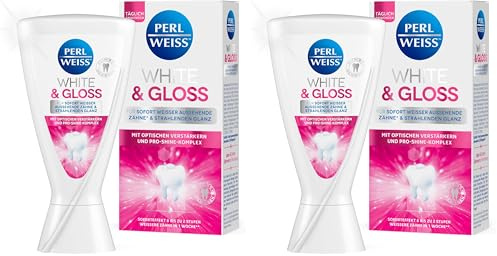 Perlweiss White & Gloss, Pro-Shine-Komplex für sichtbaren Sofort-Effekt, spürbar weissere Zähne, 50ml (Packung mit 2)