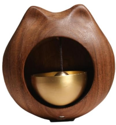Gralara Katzen-Türklingel, Türglocken-Ornament, kreativ, Geschenk-Ladenbesitzer-Glocke zum Öffnen von Türen, Holztürklingel für die Veranda eines