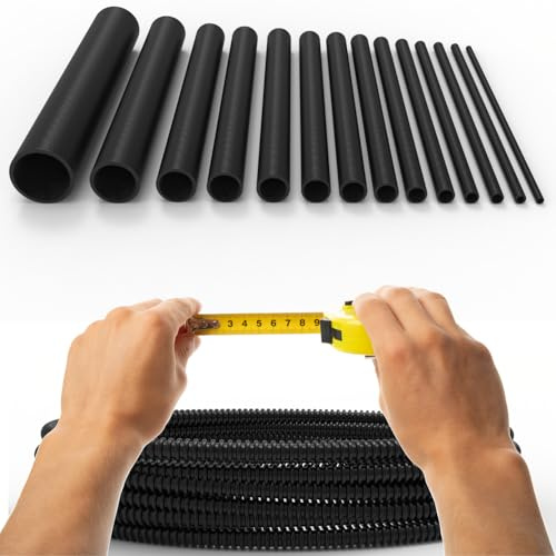 ISTA® Meterware Wellrohr Ungeschlitzt –Wellschlauch Kabelschutz, Isolierrohr für Marderschutz (12 mm/Außen Ø 16 mm)