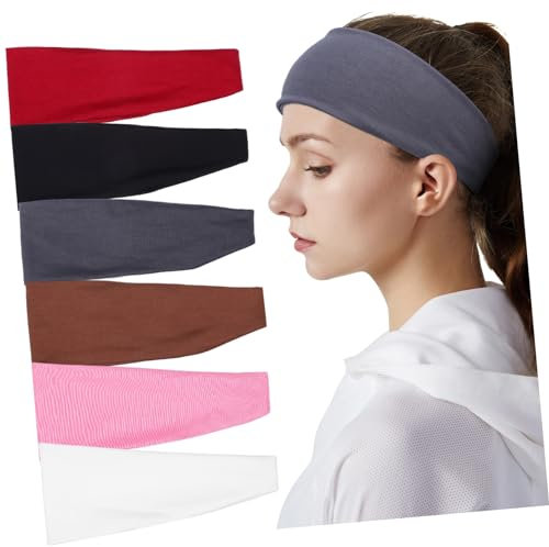 Veemoon 6stücke Stirnband für Sport Yoga-schweißband Elastische Lauf-stirnbänder Atmungsaktive Schweißbänder Unisex-schweißband Vielseitige Trainings-stirnbänder