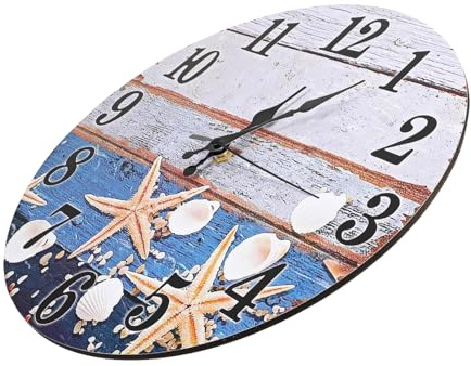 Gatuida Maritime Wanduhr mit Geräuschlosem Uhrwerk Strandmotiv und Nautischem Dekor für Hotel und Wohnzimmer