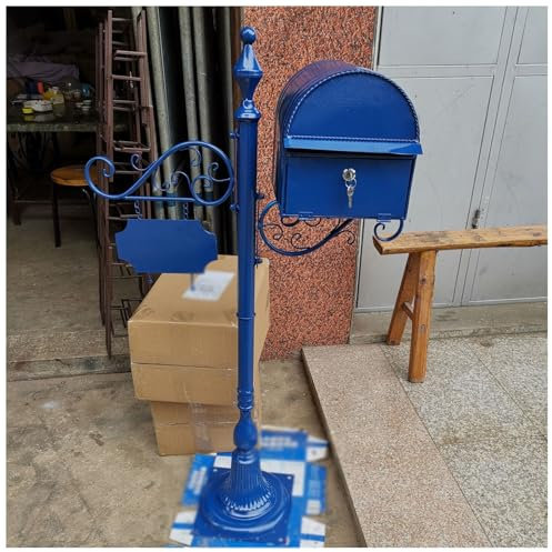 NQNFWCRJ Locking Metal Mailbox Home Standing Mailboxes with Hangtag Design Outdoor Rainproof Parcel Boxes Send Opening with Rain Shield Multi-color