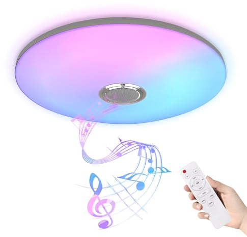 AufuN Led Deckenleuchte 72W Dimmbar Deckenlampe mit Bluetooth Lautsprecher Fernbedienung APP Steuerung Ceiling Light Sternenhimmel für Schlafzimmer Wohnzimmer Kinderzimmer