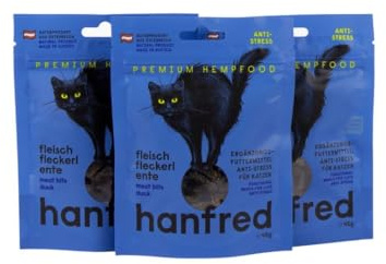 Katzensnack Ente – Hanfred Leckerli zur Stressreduktion, getreidefrei & natürlich, 45g Monoprotein Snack