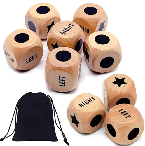 iuiiaii 10 Pcs Dice Games Set, Interesting left Right Centre Dice Game Poker Dice Picnic Games For Left Right Center Dice Game Family Picnic Board Games Travel Party Funny Cool Stuff Gadgets