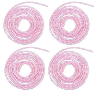 Spiralkabelschutz, 1,5 m, Rosa, 4 Stück