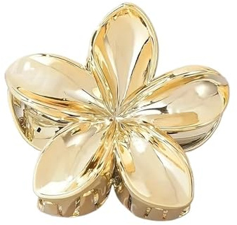 10 st blommor hårklor, elegant och elegant, stor storlek, blommig design, mångsidig accessoar för halv-up-frisyrer för kvinnor (guld)
