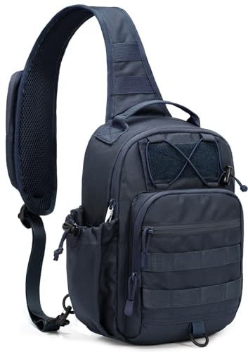 HALOVIE Sac Bandoulière Homme,Sac à Poitrine avec Blocage RFID Sacoche Bandouliere Tactique pour Homme & Femme Sacs à Dos Porté Travers pour Voyage Randonnée Camping Trekking