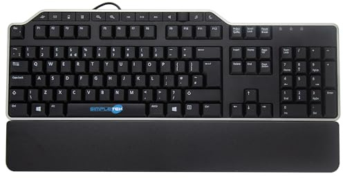SIMPLETEK - Tastiera Multimediale USB - Layout QWERTY UK (Inglese) - Tasti Volume e Tasti Scorciatoia - Hub USB a 2 Porte - Modello KB522