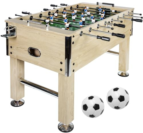 GAMES PLANET Kickertisch Leeds in 6 Farben, Tischfußball, Tischkicker, inkl. 4 Bälle + 2 Getränkehalter, ca. 60kg