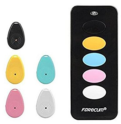 BW Wireless Key Finder - 5 Color Coded Recivers, 30m Range, Replacebale Batteries (Black)