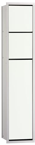 EMCO ASIS 150 Unterputz Badschrank für WC, Feuchttücher, alu/Glas, Einbauschrank, Türanschlag wählbar
