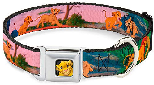 Spänne ner hundhalsband säkerhetsbälte spänne lejonkung Simba Nala växer upp scener 33 till 45 cm 45 cm bred