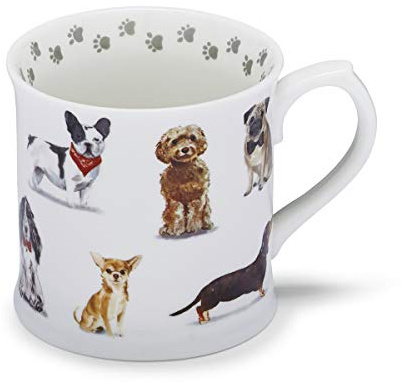 Cooksmart Curious Dogs Ceramic Tankard Mug for Tea & Coffee | British Designed, Large Capacity, Hot Drinks, Home, Office, Comfortable Handle, Durable Stoneware, Everyday Use