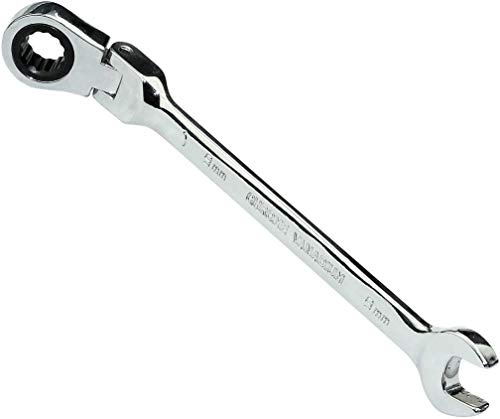 AERZETIX - Llave Plana combinada extremo abierto/Clásico 9mm - a Llave de trinquete Cabeza Articulada/Flexible 9mm Anillo/Ojo 12 lados - No reversible/Métrico - en CR-V - Mango Recto Pulido - C45597
