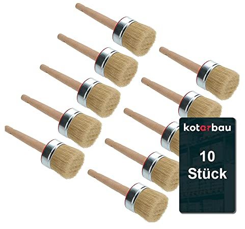 KOTARBAU® 10er Set Rundpinsel 70 mm Ringpinsel Lasurpinsel Lackierpinsel Malerpinsel Holzpinsel für Renovierungsarbeiten