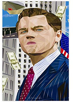 Filmposter The Wolf of Wall Street Leonardo DiCaprio Art 7, Leinwandposter, Schlafzimmer, Dekoration, Sport, Landschaft, Büro, Raumdekoration, Geschenk, 40 x 60 cm, ohne Rahmen