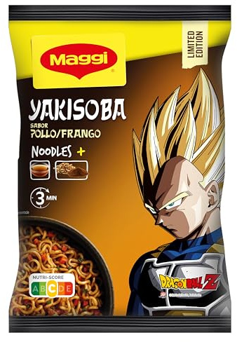 Maggi Fusian Yakisoba sabor Pollo - 120g - pack de 8 | Fideos Yakisoba sabor pollo con salsa y hortalizas deshidratadas. Comida rápida estilo oriental con noodles de trigo.