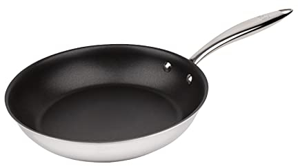 MasterPRO Argent-3 Frying Pan, Non-Stick Coating, Induction, 18/10 Stainless Steel, Multi-Layer, Excellent Heat Distribution, Energy Efficient, 20 cm, Suitable for All Hobs