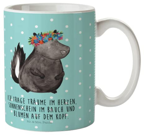 Mr. & Mrs. Panda Kindertasse Stinktier Mädchen - Geschenk, Raubtier, Kinderbecher, Kindergeburtstag, Namaste, Wildtier, Trinklernbecher Personalisiert, Skunk, Tasse Für Kleinkinder, Yoga