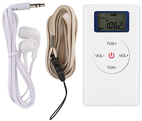 Mini Radio FM à Réglage Numérique, Enregistreur Radio à Bande Complète 60-108MHZ avec Boucle Arrière, Lecteur Portable Haute Sensibilité avec Cordon et écouteurs
