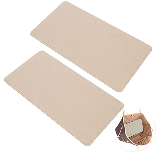 PandaHall 2pcs Forma de la Base de Bolsa de Fieltro, 18x35cm Insertar Parte Inferior de Camel Panel de Forro Rectangular Shaper de Fondo de Cuero