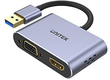 Unitek Adaptador USB-A - HDMI y VGA Full HD M/F