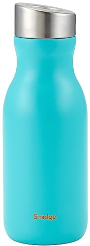 Smidge Reusable Water Bottle 350ml Aqua – Insulated Stainless Steel Flask for Hot & Cold Drinks, Leakproof & BPA-Free, No Metallic Taste