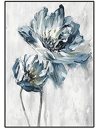 Acrylbilder Auf Leinwand Handgemalt,Wandkunst Auf Leinwand, 100 % Handgemalte Elegante Gerbera-Wandgemälde Zeitgenössischer Kunst, Rahmenlose Handgefertigte Gemälde, Heimbüro-Dekorationen, Wandku