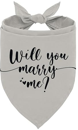 ZPPRJF Hundehalstuch, Aufschrift Will You Marry Me?, helle Farbe, Verlobungsankündigung, Heiratsantrag, Haustierschal, Zubehör für kleine, mittelgroße und große Hunde (D70)
