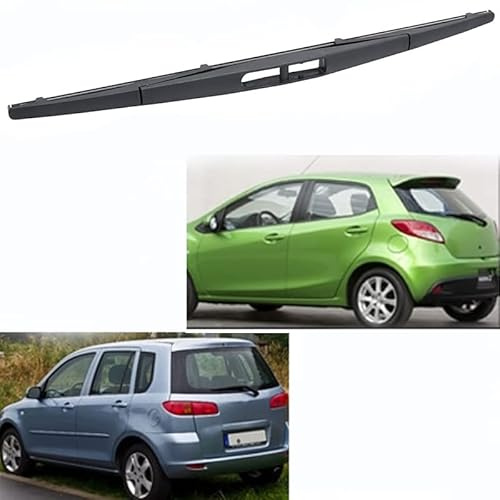 ZELLYA Heckscheibenwischerblatt, für Mazda 2 Demio DY DE 2003-2023 Rear Scheibenwischer Heckscheibe Wasserabweisendes Gummi, Schwarz