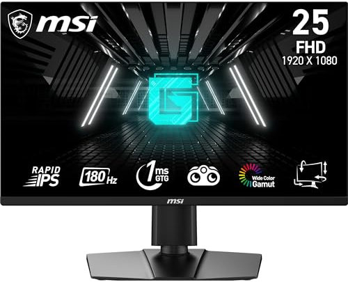 MSI FHD Rapid IPS Gaming Sync Free 1ms 1920 x 1080 180 Frecuencia de actualización Monitor de Juegos de 25 Pulgadas (Optix G255PF E2)