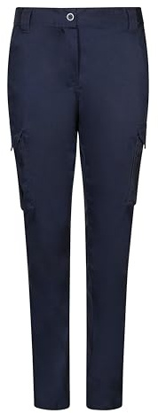 VELILLA Pantalon Stretch Multipoches pour Femme Utilitaires de Travail, Bleu Marine, 44