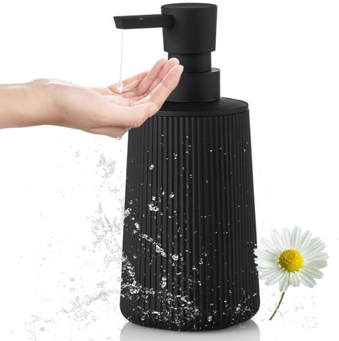 Janxin Dispensador de Jabón de Mano 250 ml, Dosificador Jabon Baño Negro, Dosificador de Jabón Minas Negro, Las Botellas de Jabón se Utilizan para Desinfectante de Manos