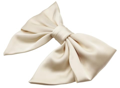 SXQLYH Satin-Haarschmuck Damen-Haarspange mit Großer Schleife, Frauen Haarschleifen Haarklammern Französische Haarspangen Ballerina-Schleife, eleganter Satin-Haarschmuck (Weiß)