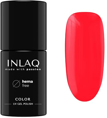 INLAQ® UV Nagellack Neon Rot 6 ml Hema Free - Langlebiger UV Lack - Neon Spectrum Kollektion - Gelnägel - Shellac Gel - Gellack ohne Hema