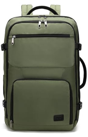 KONO Reiserucksack Handgepäck Flugzeug Groß Rucksack Wasserdicht für Reise Geschäftsreise Weekender (55 x 35 x 20 cm 38L) Grün