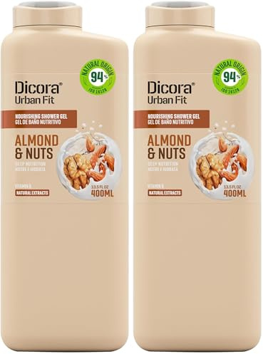 Dicora Urban Fit Gel de Baño Vitamina B Almendras & Nueces 400 ml (Paquete de 2)