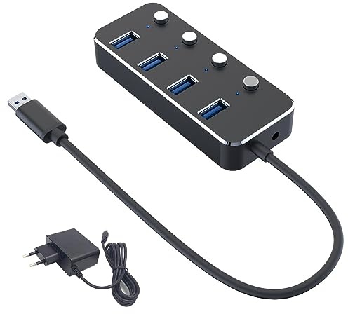 Quystetes Adattatore di Alimentazione USB 3.0 Switch Multi-Extender USB da 1,2 M Hub Hub USB 3.0 Spina UE A