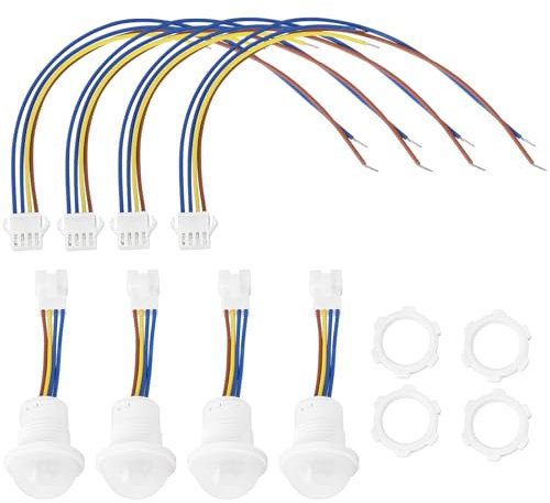 YINETTECH 4 Stück Infrarot Bewegungsmelder Lichtschalter AC 110-220 V PIR Sensor Smart Detection Schalter für Energiesparlampen LED Deckenleuchten