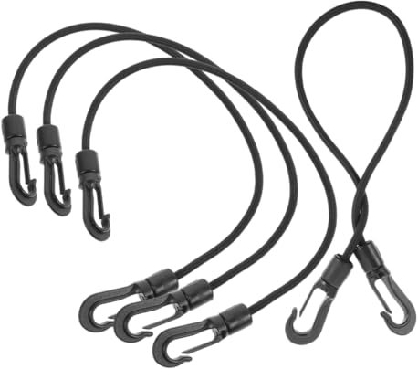 ROMISBABA 4pcs Elastic Bungee Cords for Kayak Long Outdoor Bungee Ropes Carabiner Hooks Tie down Cords for Boating