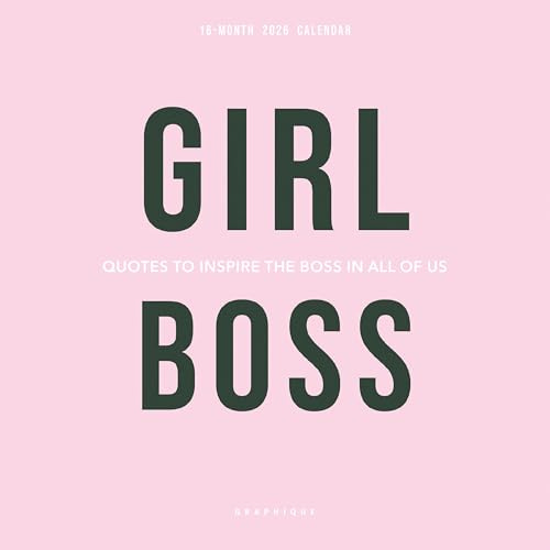 Graphique 2026 Girl Boss Mini Wall Calendar | 7” x 7” | Thick Paper | Home & Office Organizer | Large Monthly Grid | 3 Languages & Marked Holidays | 4 Month Preview Page for 2028