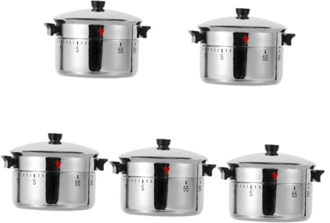 Cabilock 5pièces Minuteur De Cuisine Mécanique Forme De Cocotte Minuteur Vintage Aimanté pour Pratique Et pour Œufs Et Recettes De Cuisine