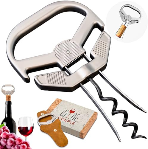 ZONSUSE Old Wine Bottle Opener, Ah So Wine Opener, Corkscrew Bottle Opener, Twin Prong Cork Puller for Brittle Corks Vintage Bottle, Wine Opener Gift for Wine Collectors Wine Lovers (Classic)