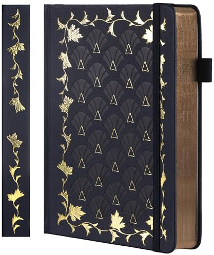 TIEFOSSI Bullet Dot Journal, carnet de notes vintage pour femmes et hommes, 160 g/m², 192 pages, carnet de notes à couverture rigide A5 pour les voyages, le bureau, l'écriture quotidienne