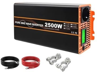 Inverter Convertitore Trasformatore Sinusoidale Puro Inverter 12v 24v 220v Convertitore Tensione Corrente Di Alimentazione Tipo UE Da CC A CA 1600W 2500W Per La Casa/auto Invertitore Potenza(EU-1600W-
