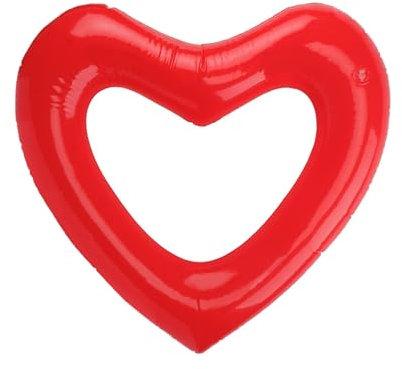 Heart Shaped Inflatable Pool Float, Large Love Heart Swim Ring for Couples, PVC Inflatable Swimming Rings Tube Bachelorette Party Float Pool Toys for Adults Summer, Beach, Photo Props